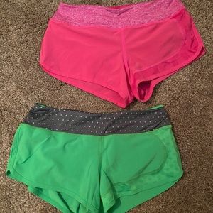 Women's Athletic Shorts - Pink and Green
